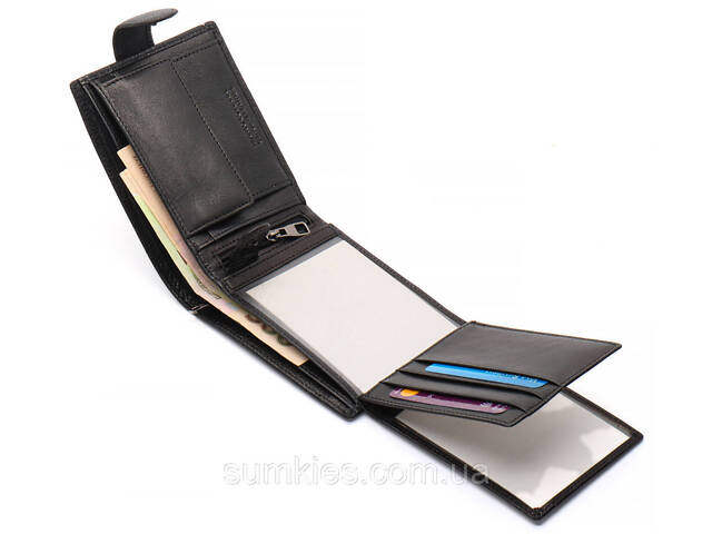 Чорне шкіряне портмоне з відділом для документів Marco Coverna MCBK10-805 - Фото 6