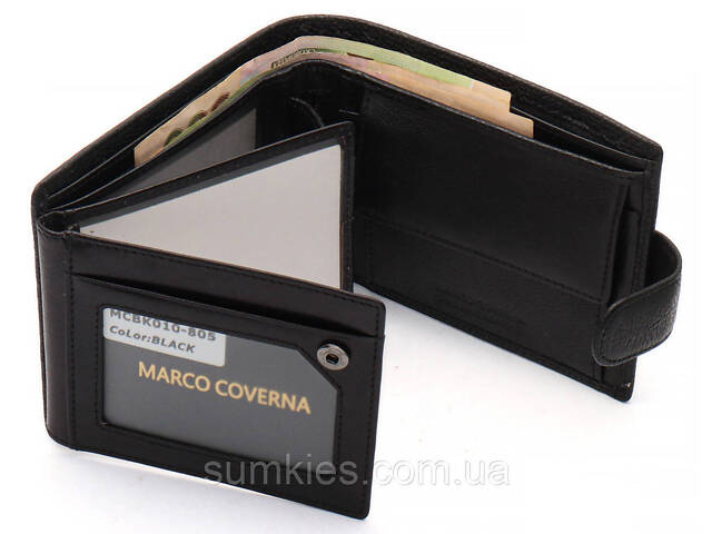 Чорне шкіряне портмоне з відділом для документів Marco Coverna MCBK10-805 - Фото 7