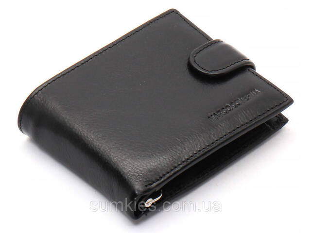 Чорне шкіряне чоловіче портмоне із затискачем для грошей Marco Coverna MC-2006H-1 - Фото 1