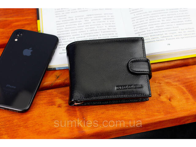 Чорне шкіряне чоловіче портмоне із затискачем для грошей Marco Coverna MC-2006H-1 - Фото 8