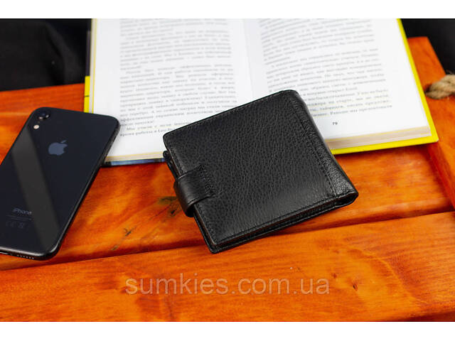 Чорне чоловіче портмоне з натуральної шкіри з фіксацією ST Leather ST103 - Фото 10