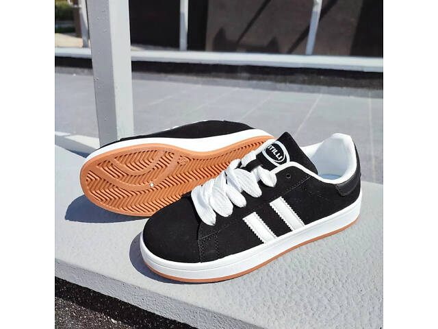 Чорні жіночі кросівки, еко-замш, campus 37-41р код 9742 23.5, 37 - Фото 10