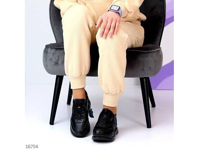 Чорні шкіряні жіночі кросівки Tower 36,38р код 16754 36 - Фото 7