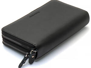 Чорний гаманець-клатч на дві блискавки з натуральної шкіри Marco Coverna B-5902B-1Q