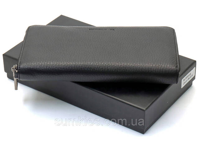 Чорний гаманець-клатч з блоком під картки під однією блискавкою з натуральної шкіри Marco Coverna МС-5901Q - Фото 2