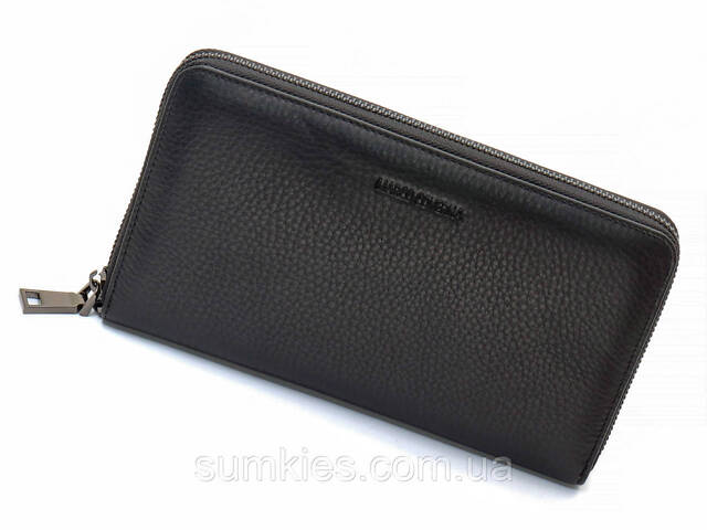 Чорний гаманець-клатч з блоком під картки під однією блискавкою з натуральної шкіри Marco Coverna МС-5901Q - Фото 3