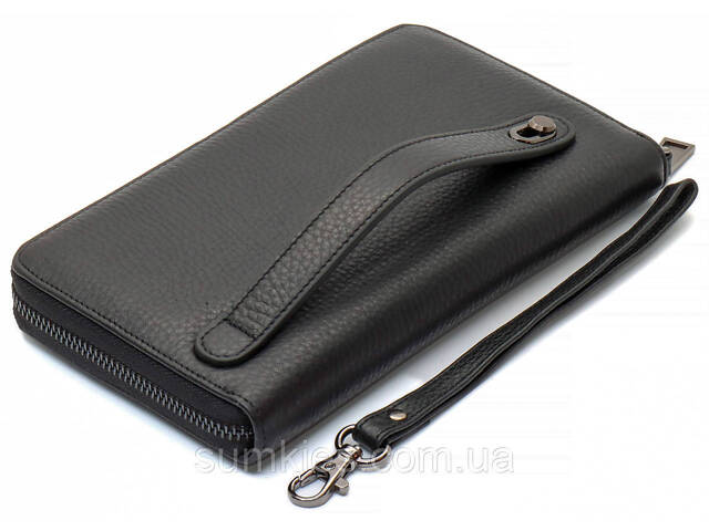 Чорний гаманець-клатч з блоком під картки під однією блискавкою з натуральної шкіри Marco Coverna МС-5901Q - Фото 4