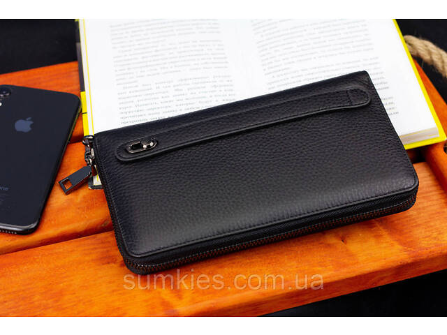 Чорний гаманець-клатч з блоком під картки під однією блискавкою з натуральної шкіри Marco Coverna МС-5901Q - Фото 10