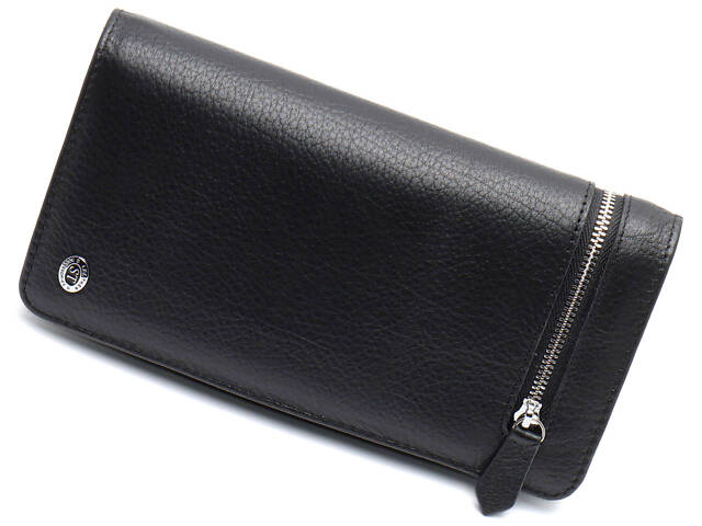 Чорний багатофункціональний чоловічий гаманець з натуральної шкіри МС291 - Фото 1