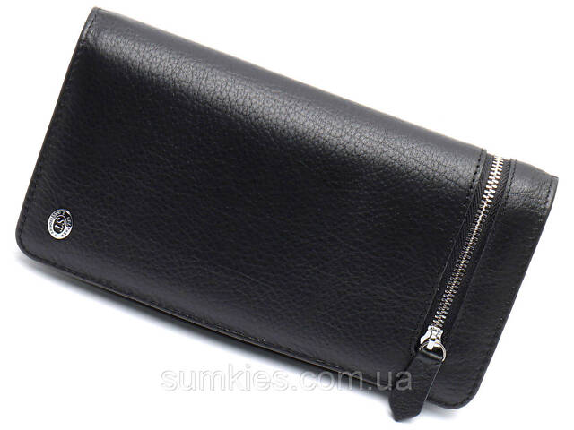 Чорний багатофункціональний чоловічий гаманець з натуральної шкіри МС291 - Фото 1