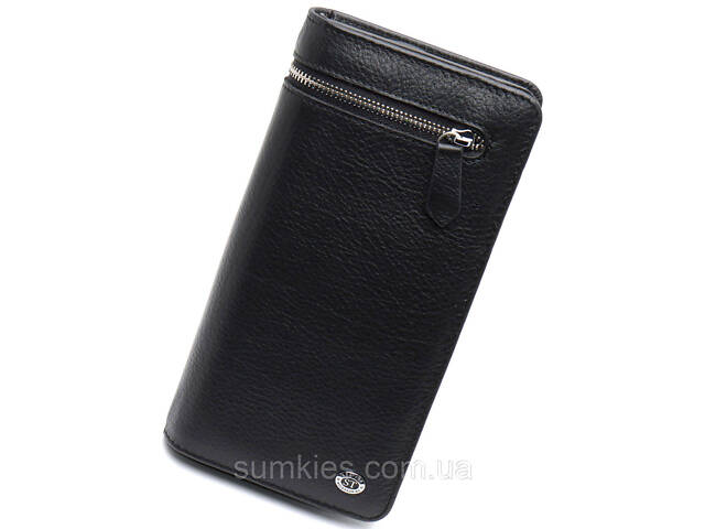 Чорний багатофункціональний чоловічий гаманець з натуральної шкіри МС291 - Фото 2
