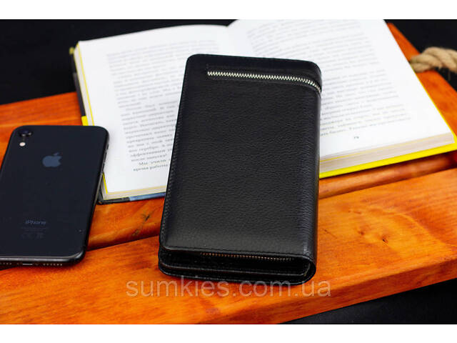 Чорний багатофункціональний чоловічий гаманець з натуральної шкіри МС291 - Фото 10