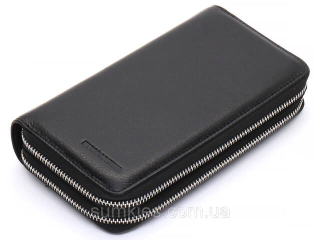 Чорний чоловічий клатч на дві блискавки з натуральної шкіри Marco Coverna MC-801-1 - Фото 1