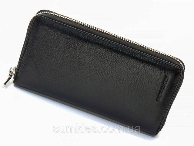 Чорний чоловічий гаманець-клатч на блискавці з натуральної шкіри Marco Coverna MC-802-1 - Фото 3