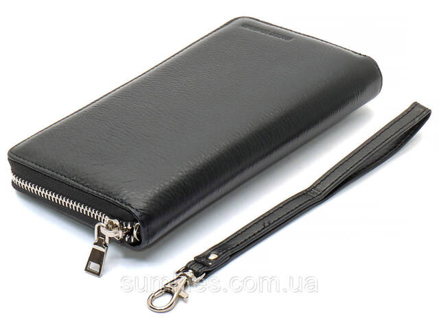 Чорний чоловічий гаманець-клатч на блискавці з натуральної шкіри Marco Coverna MC-802-1 - Фото 5