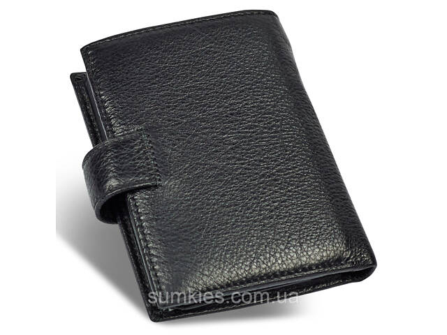 Чорний чоловічий гаманець вертикального типу з натуральної шкіри під документи Marco Coverna MC-5176-1 - Фото 2