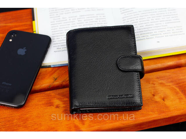 Чорний чоловічий гаманець вертикального типу з натуральної шкіри під документи Marco Coverna MC-5176-1 - Фото 7