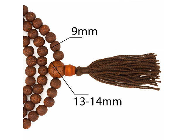Четки «Дакини» из семян дерева ракту Kailash 108 бусин бусины - 9 мм (27628) - Фото 4