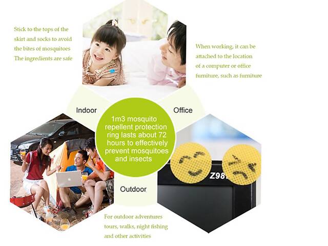 Смайлик наклейка від комарів. - Фото 3