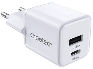 Choetech PD5012 mini White PD30W GAN A+C Адаптер