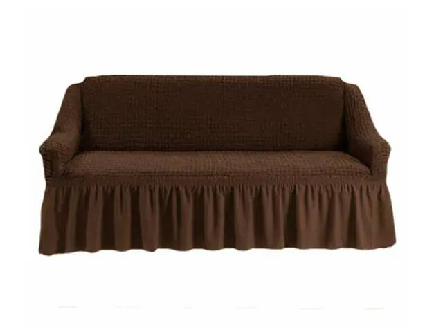 Чехлы на диван трехместный на резинке, чехол на диван жатка натяжной турецкие 3-местные Кремовый Разные цвета - Фото 5