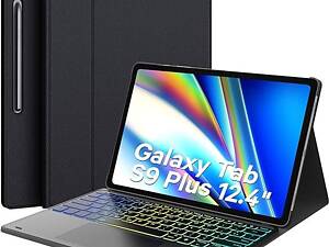 Чехол с клавиатурой для Samsung Tab S9 Plus 12,4 дюйма 7-цветная SM-X810/X816B/X818U, AZERTY