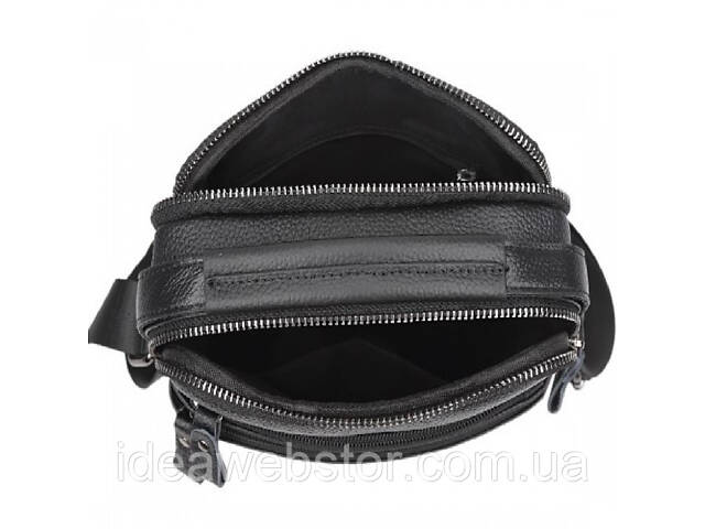 Мужская черная сумка через плечо, мужская сумка планшет, черная мужская барсетка через плечо Tiding Bag. - Фото 4