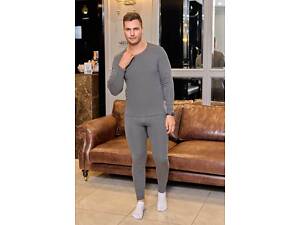 Чоловіча термобілизна на флісі кольору графіт