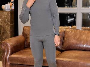 Мужское термобелье на флисе цвета графит.