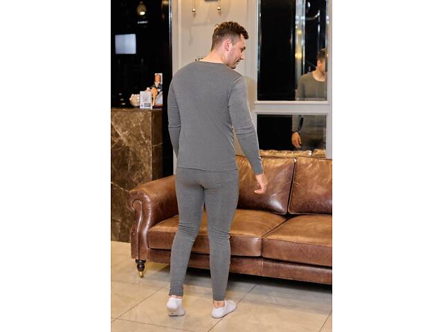 Мужское термобелье на флисе цвета графит. - Фото 2