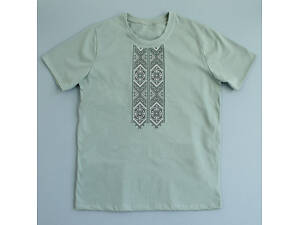 Чоловіча вишита футболка пастельно-зелена 54