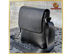 Мужские кожаные сумки из натуральной кожи Черный мессенджер Tiding Bag Кожаный мессенджер мужской