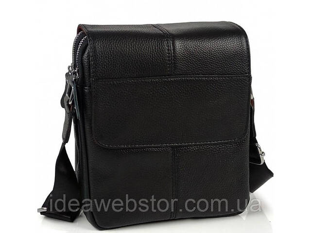 Чоловічий класичний великий шкіряний месенджер чорний BEXHILL TD-21334A - Фото 7