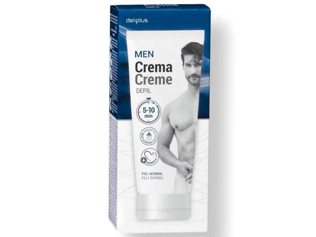Чоловічий крем для депіляції Deliplus для всіх типів шкіри 2 в 1 (крем + рукавиця) 200 мл. Deliplus Men Crema Depil 2 - Фото 1
