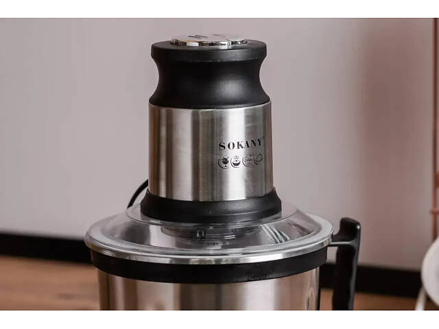 Чопер подрібнювач з чашею 3 літри 4 леза нержавіюча сталь овочерізка Sokany - Фото 6
