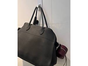 Черная натуральная кожаная сумка женская большая Итальянская, модная, объемная TS00385.