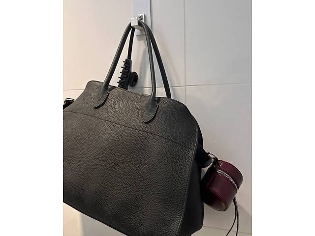 Черная натуральная кожаная сумка женская большая Итальянская, модная, объемная TS00385. - Фото 1