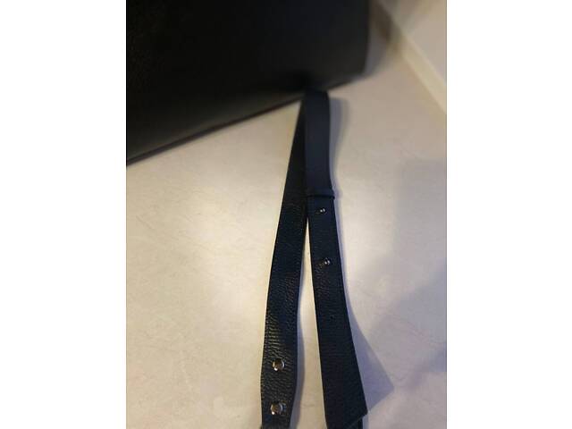 Черная натуральная кожаная сумка женская большая Итальянская, модная, объемная TS00385. - Фото 2