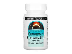 ChromeMate® Chromium GTF 200 мкг, без дріжджів - 240 таблеток.