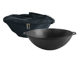 Чавунна сковорода WOK 8 л з чохлом