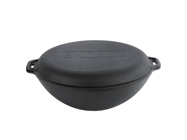 Чугунная сковорода WOK 8 л с крышкой-сковородой гриль и чехлом - Фото 3