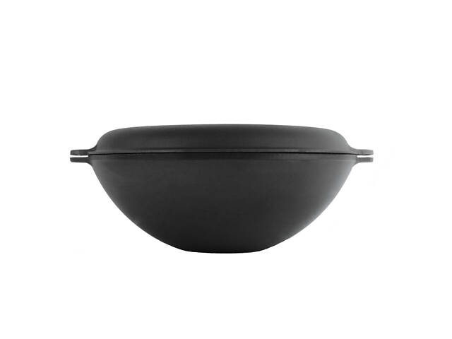 Чугунная сковорода WOK 8 л с крышкой-сковородой гриль и чехлом - Фото 6