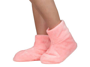 Чуни тапочки женские из меха розовые однотонные 40-41