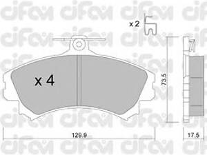 CIFAM 822-216-1. Гальмівні колодки пер. Mitsubishi Colt/Volvo S40/V40 1.1-2.0 i/TD 95- (TRW)