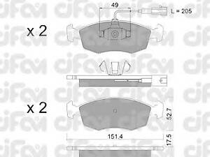CIFAM 822-274-4. Гальмівні колодки пер. 500/Punto/Grande Punto 09-