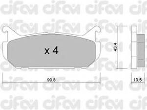 CIFAM 822-303-0. Гальмівні колодки зад. Mazda 626 91-02 (akebono)