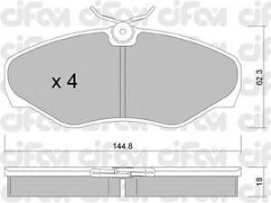 CIFAM 822-338-2. Комплект тормозных колодок, дисковый тормоз