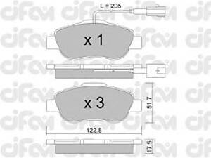 CIFAM 822-638-1. Гальмівні колодки пер. Nemo/KA/Bipper/500/Panda 07-
