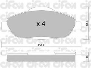 CIFAM 822-804-0. Комплект тормозных колодок, дисковый тормоз