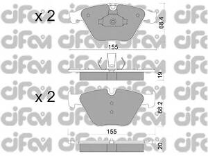 CIFAM 822-918-0. Гальмівні колодки пер. BMW 5 (F10) 10- (ATE) (155,1x68,5x18,9)